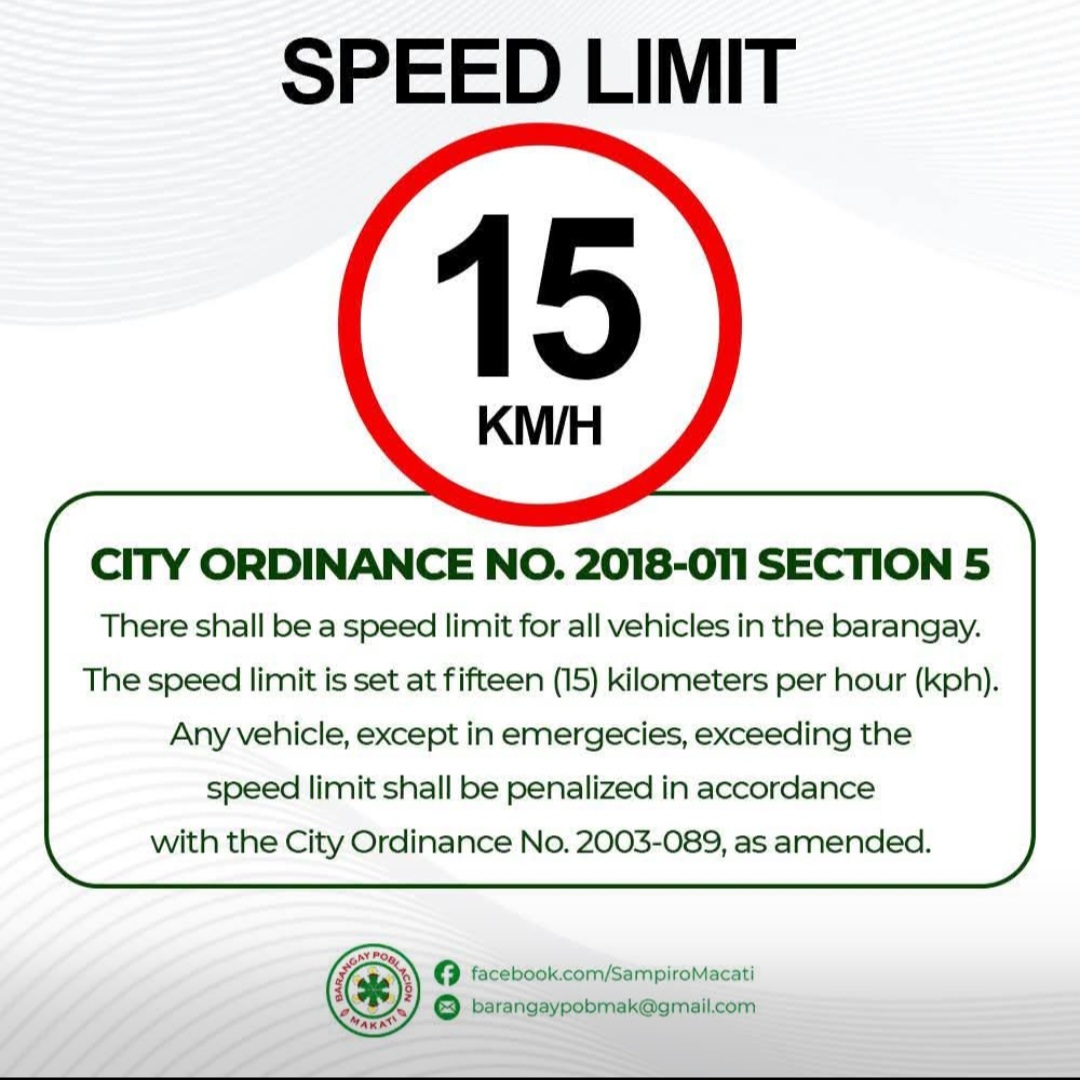 Poblacion Speed Limit